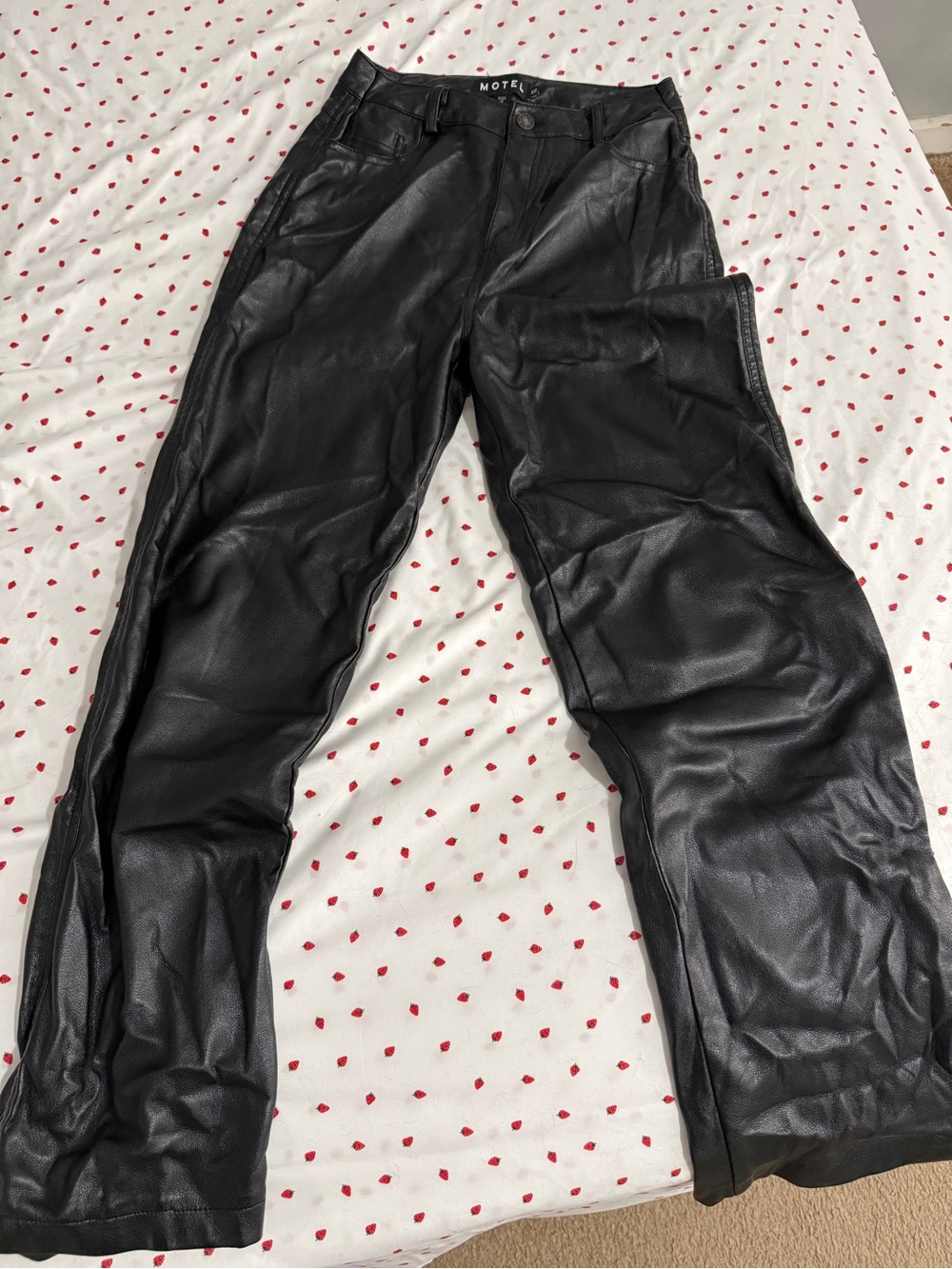 Motel Rocks Black Faux Leather Women’s Pants